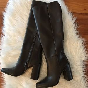 A•D & Daughters size 7 Elleanora Tall high heel brown leather boots.